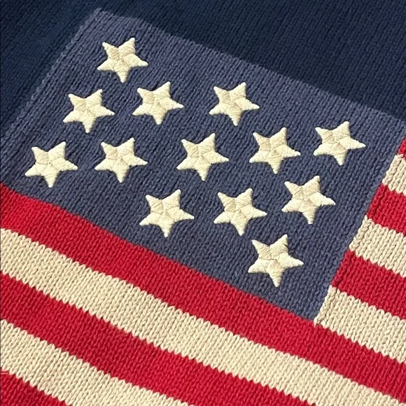 Chaps Ralph Lauren American Flag USA Crew Sweater new Navy Blue Mens Size XL - Picture 4 of 13